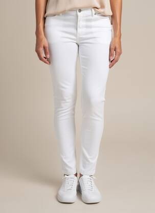 Pantalon slim țesătură poplin mărime normală alb KANOPE femeie