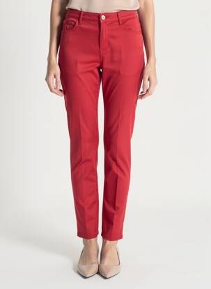 Pantalon slim țesătură poplin mărime normală roșu KANOPE femeie