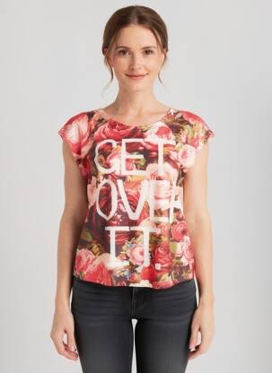 Tricou elasticitate mâneci scurte roșu MOLLY BRACKEN femeie