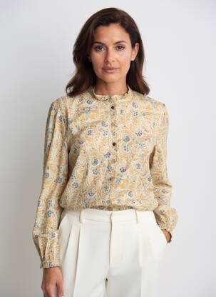 Cămașă imprimeu floral mâneci lungi bej KANOPE femeie