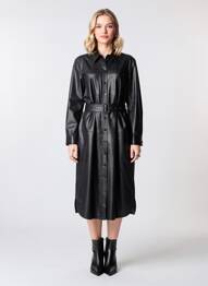 Rochie midi mâneci lungi mâneci lungi negru AUREL femeie