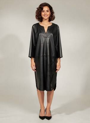 Rochie midi mâneci 3/4 mâneci 3/4 negru SPORTALM femeie