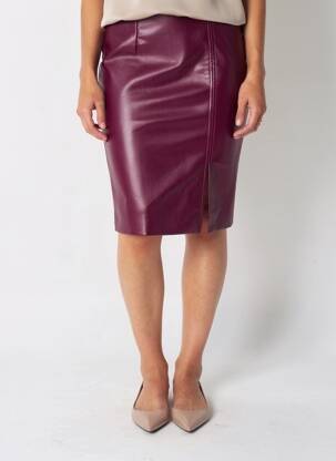 Fustă midi închidere cu fermoar lateral violet GUESS femeie