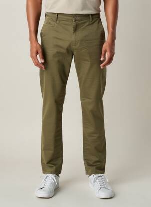 Pantalon chino țesătură poplin mărime normală verde închis FREEMAN T.PORTER bărbat