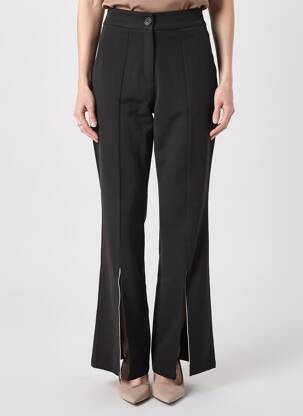 Pantalon drept țesătură poplin mărime normală negru ELÈSIG femeie