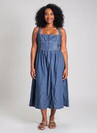 Rochie midi fără mâneci fără mâneci albastru REFORMATION femeie