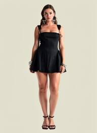 Rochie scurtă fără mâneci fără mâneci negru INNOVARE DENIM femeie
