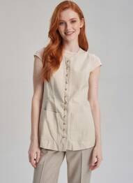 Jachete casual guler rotund bej SISTER HOOD femeie