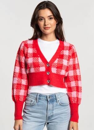 Vestă cu mâneci lungi elasticitate roșu BERSHKA femeie