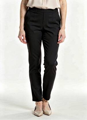 Pantalon slim talie elastică mărime normală negru RECC femeie