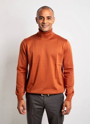 Pulover cu guler înalt elasticitate mâneci lungi maro ROY ROBSON bărbat