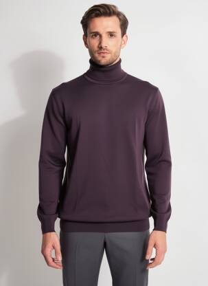 Pulover cu guler înalt elasticitate mâneci lungi violet ROY ROBSON bărbat