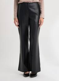 Pantalon evazat talie elastică talie înaltă negru YESTA femeie