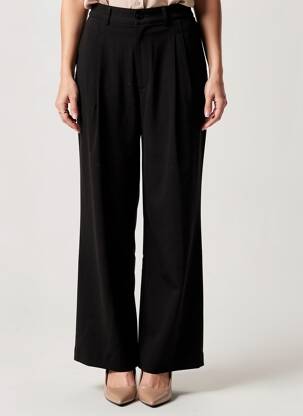 Pantalon larg talie cu cleme talie înaltă negru ZILCH femeie