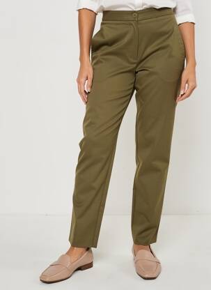 Pantalon chino închidere cu fermoar sub clapetă cu nasturi mărime normală verde MASAI femeie