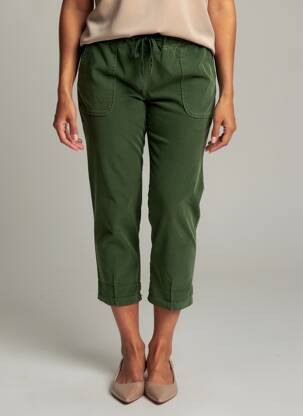 Pantalon 7/8 elasticitate mărime normală verde APRIL VINTAGE femeie