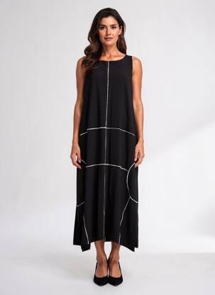 Rochie lungă fără mâneci fără mâneci negru OZAI N KU femeie