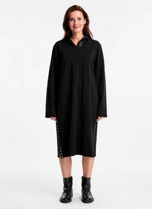 Rochie midi mâneci lungi mâneci lungi negru AN II VITO femeie