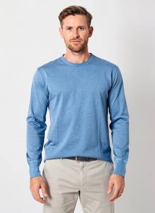 Tricou elasticitate mâneci lungi albastru MOULIN NEUF bărbat