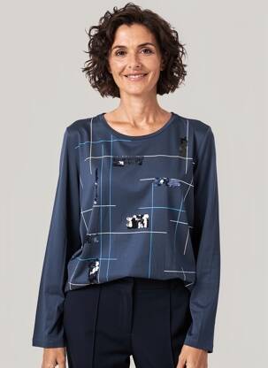 Tricou mâneci lungi mâneci lungi albastru GERRY WEBER femeie