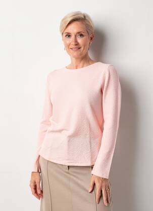 Pulover croială dreaptă mâneci lungi roz BARBARA LEBEK femeie