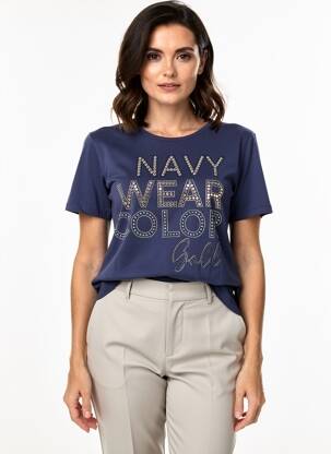 Tricou elasticitate mâneci scurte albastru ANANKE femeie