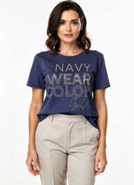 Tricou elasticitate mâneci scurte albastru ANANKE femeie