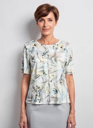 Tricou elasticitate mâneci scurte verde FRANK WALDER femeie