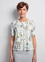Tricou elasticitate mâneci scurte verde FRANK WALDER femeie