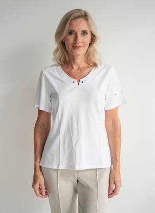 Tricou croială cambrată mâneci scurte alb TELMAIL femeie