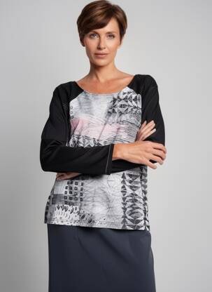 Top țesătură jersey mâneci lungi negru THOMAS RABE femeie