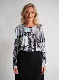 Top elasticitate mâneci lungi gri DOLCEZZA femeie