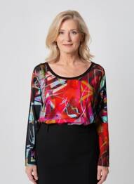 Top elasticitate mâneci lungi roșu DOLCEZZA femeie