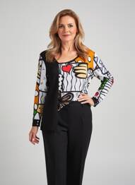 Top elasticitate mâneci lungi negru DOLCEZZA femeie