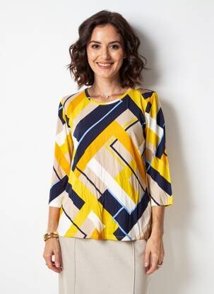 Tricou mâneci 3/4 mâneci 3/4 galben BETTY BARCLAY femeie