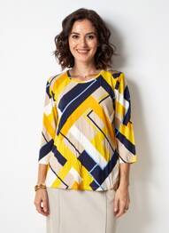 Tricou elasticitate mâneci 3/4 galben BETTY BARCLAY femeie
