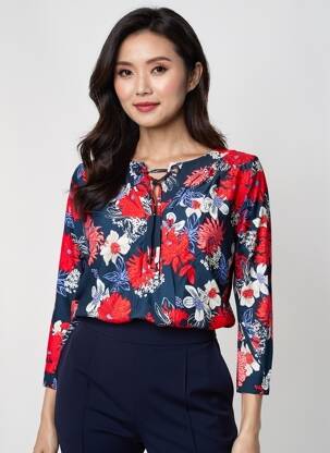 Tricou mâneci 3/4 mâneci 3/4 roșu FRANK WALDER femeie