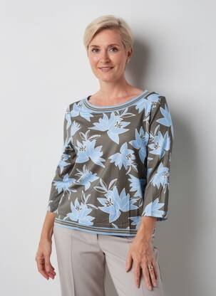 Tricou mâneci 3/4 mâneci 3/4 gri FRANK WALDER femeie