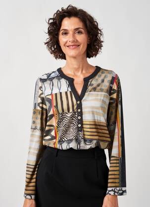 Tricou mâneci lungi mâneci lungi maro DOLCEZZA femeie