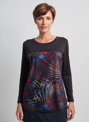 Tricou mâneci lungi mâneci lungi negru GUY DUBOUIS femeie