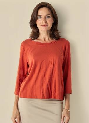 Tricou mâneci 3/4 mâneci 3/4 portocalie FRANK WALDER femeie
