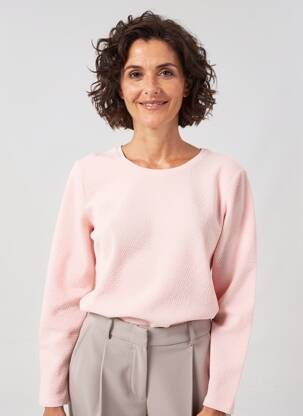 Top elasticitate mâneci lungi roz BARBARA LEBEK femeie