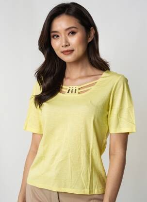 Tricou elasticitate mâneci scurte verde TELMAIL femeie
