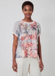 Tricou imprimeu fantezie mâneci scurte alb CAPUCCINO femeie