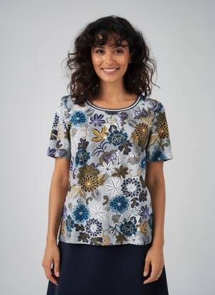 Tricou imprimeu fantezie mâneci scurte albastru BETTY BARCLAY femeie