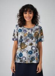 Tricou imprimeu fantezie mâneci scurte albastru BETTY BARCLAY femeie