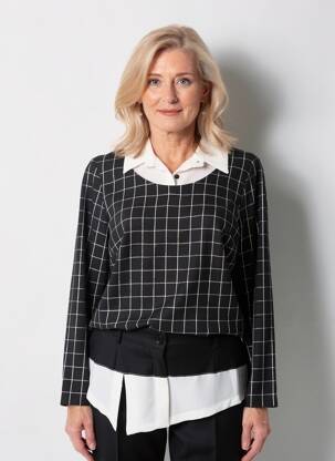 Top mâneci lungi mâneci lungi negru GUY DUBOUIS femeie