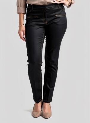 Pantalon slim țesătură poplin mărime normală negru MERI & ESCA femeie