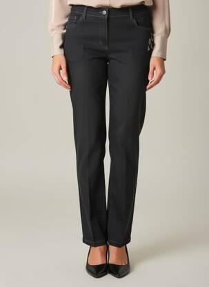 Pantalon slim țesătură poplin mărime normală negru RABE femeie