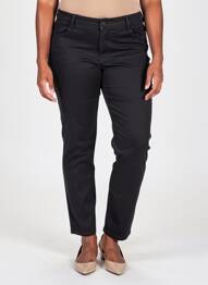 Pantalon slim țesătură poplin mărime normală negru BETTY BARCLAY femeie